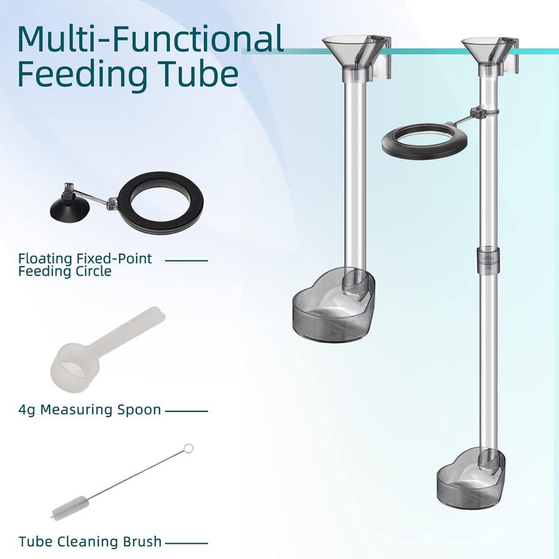 UPETTOOLS Shrimp Feeding Dish Set, Aquarium Fish Feeder Tube Kit Clear Durable Shrimp Feeding Tube with Feeding Ring, Cleaning Brush for Fish Tank - Image 3